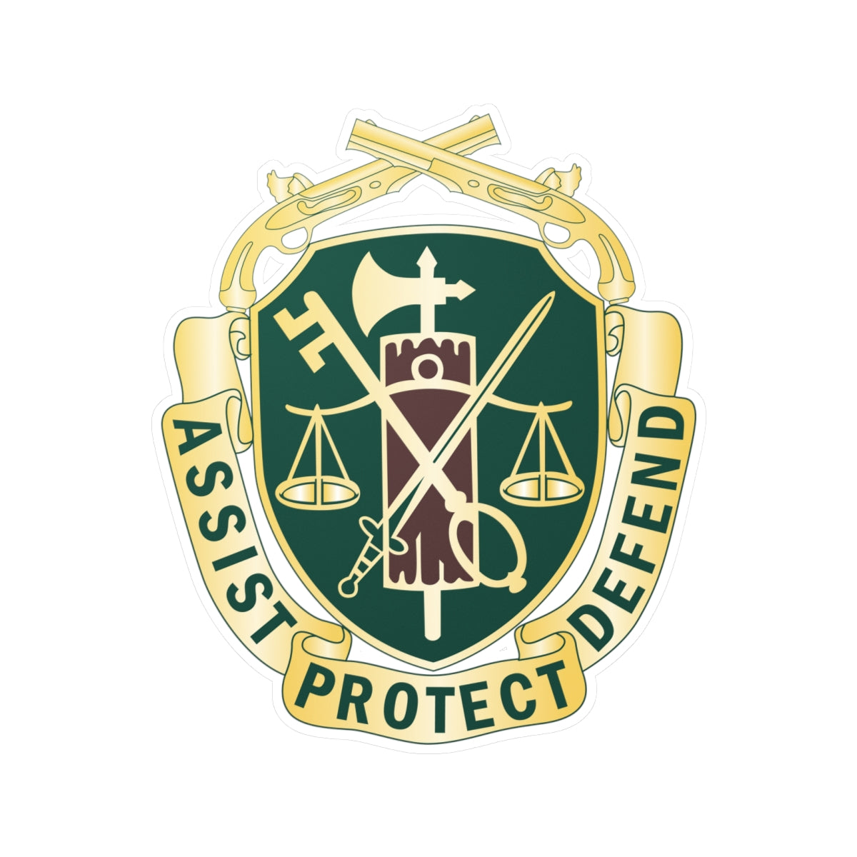 Kiss-Cut Vinyl Decals - Military Police Corps Regimental DUI wo Txt X 300