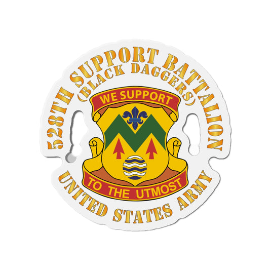 Die-Cut Magnets - Army - 528th Support Battalion - DUI - Black Daggers X 300