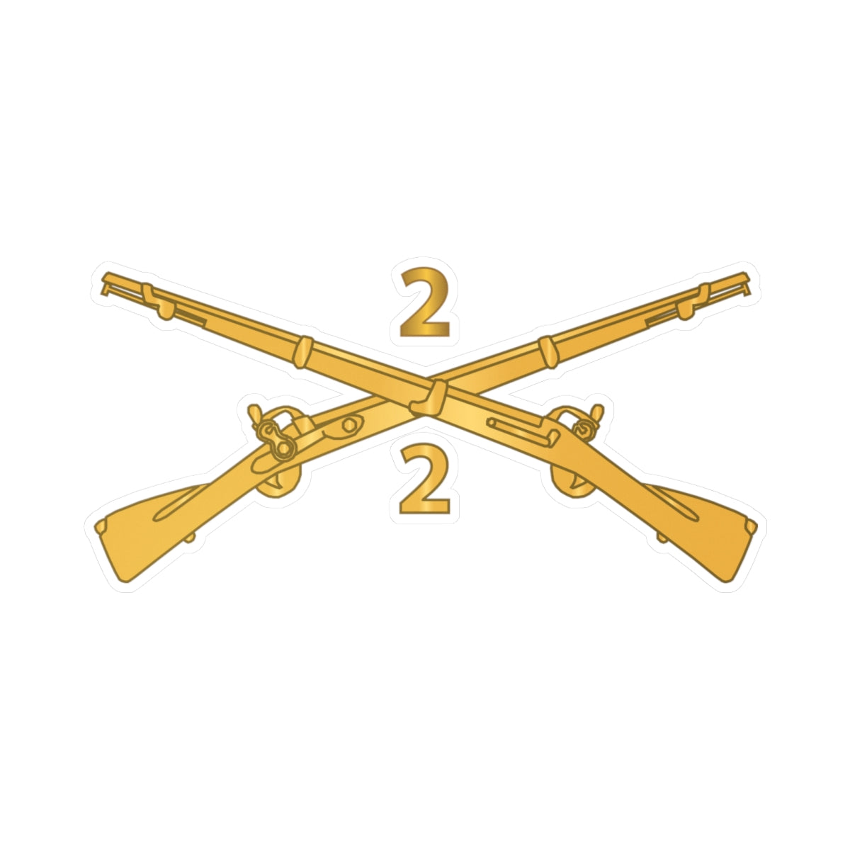 Kiss-Cut Vinyl Decals - Army - 2nd Battalion, 2nd Infantry Regiment Branch - wo Txt X 300