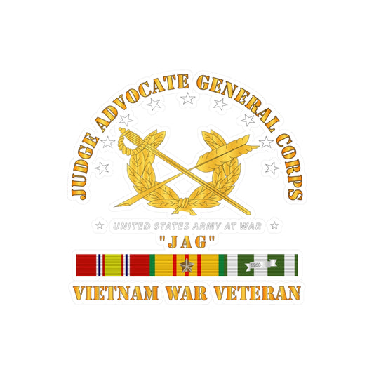 Kiss-Cut Vinyl Decals - Army - JAG Branch w VN SVC