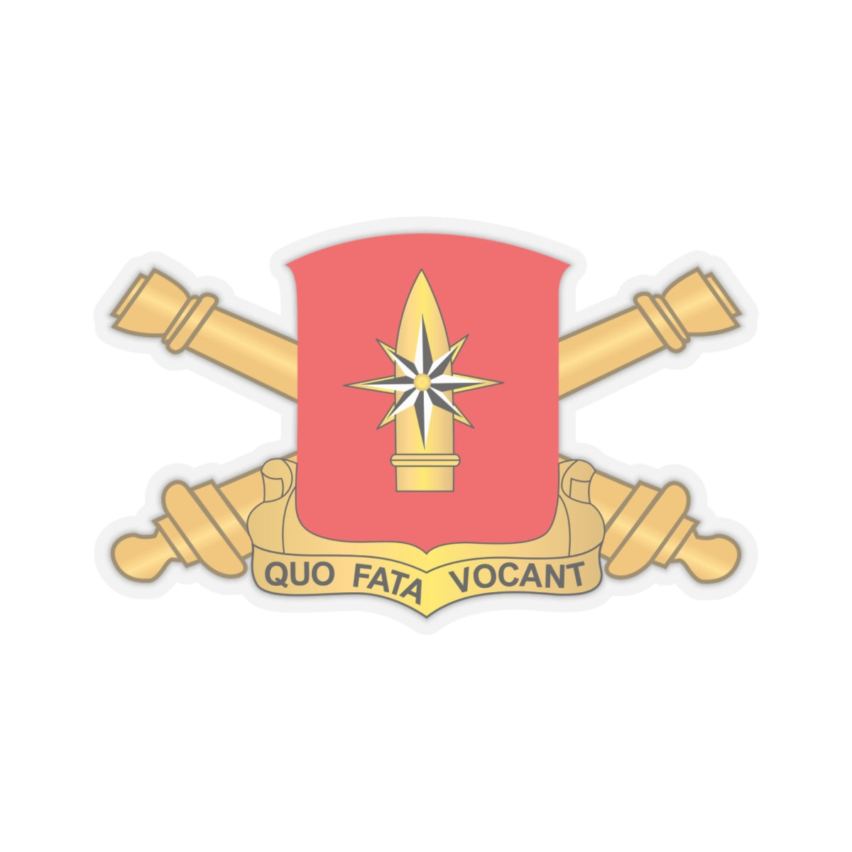 Kiss-Cut Stickers - 43rd Field Artillery Battalion - Red w Branch wo Txt X 300