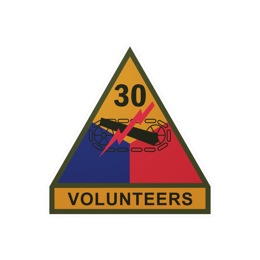 Kiss-Cut Vinyl Decals - SSI - 30th Armored Division w Name Tape X 300