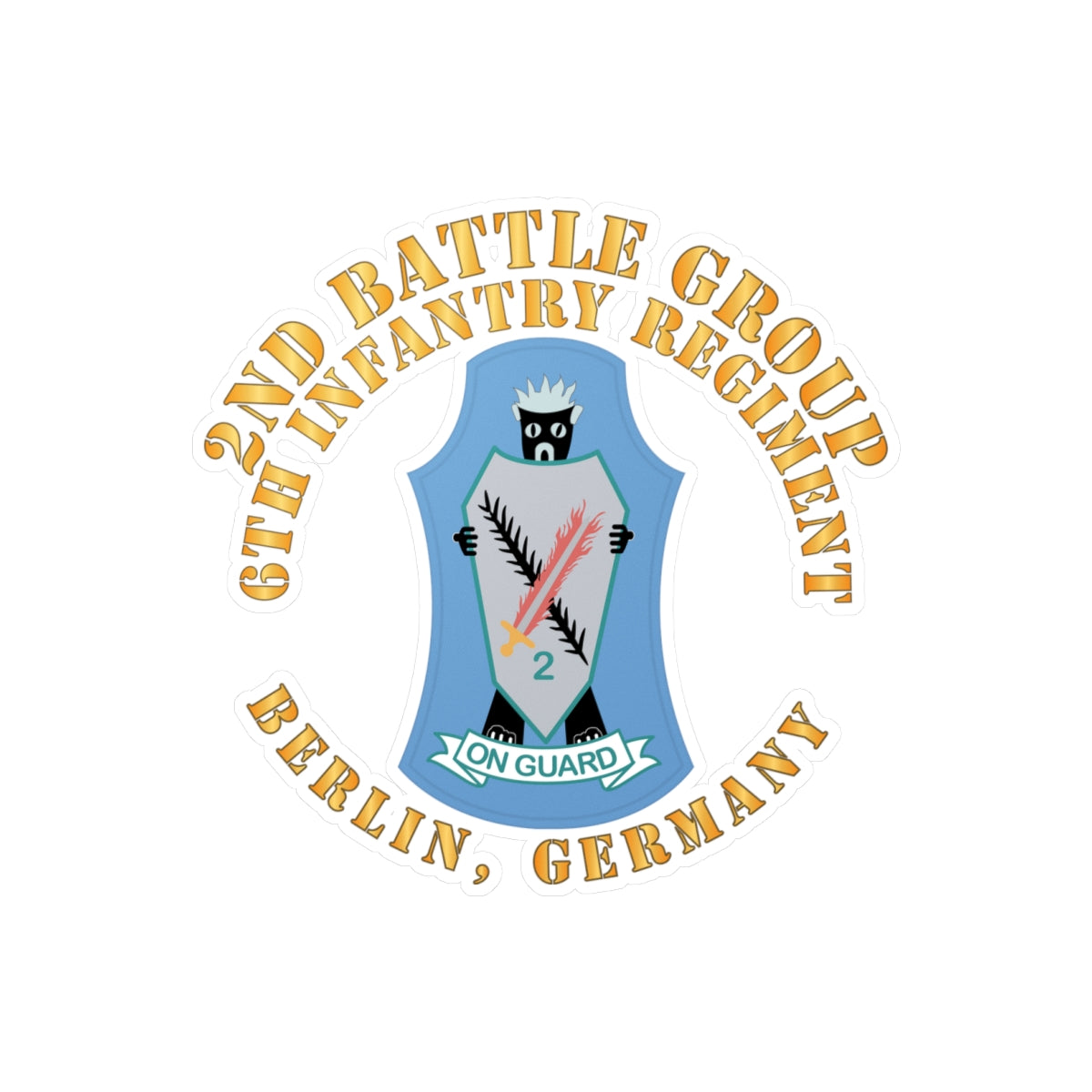 Kiss-Cut Vinyl Decals - 2nd Battlegroup - 6th Infantry Regt - Berlin Bde, Germany X 300