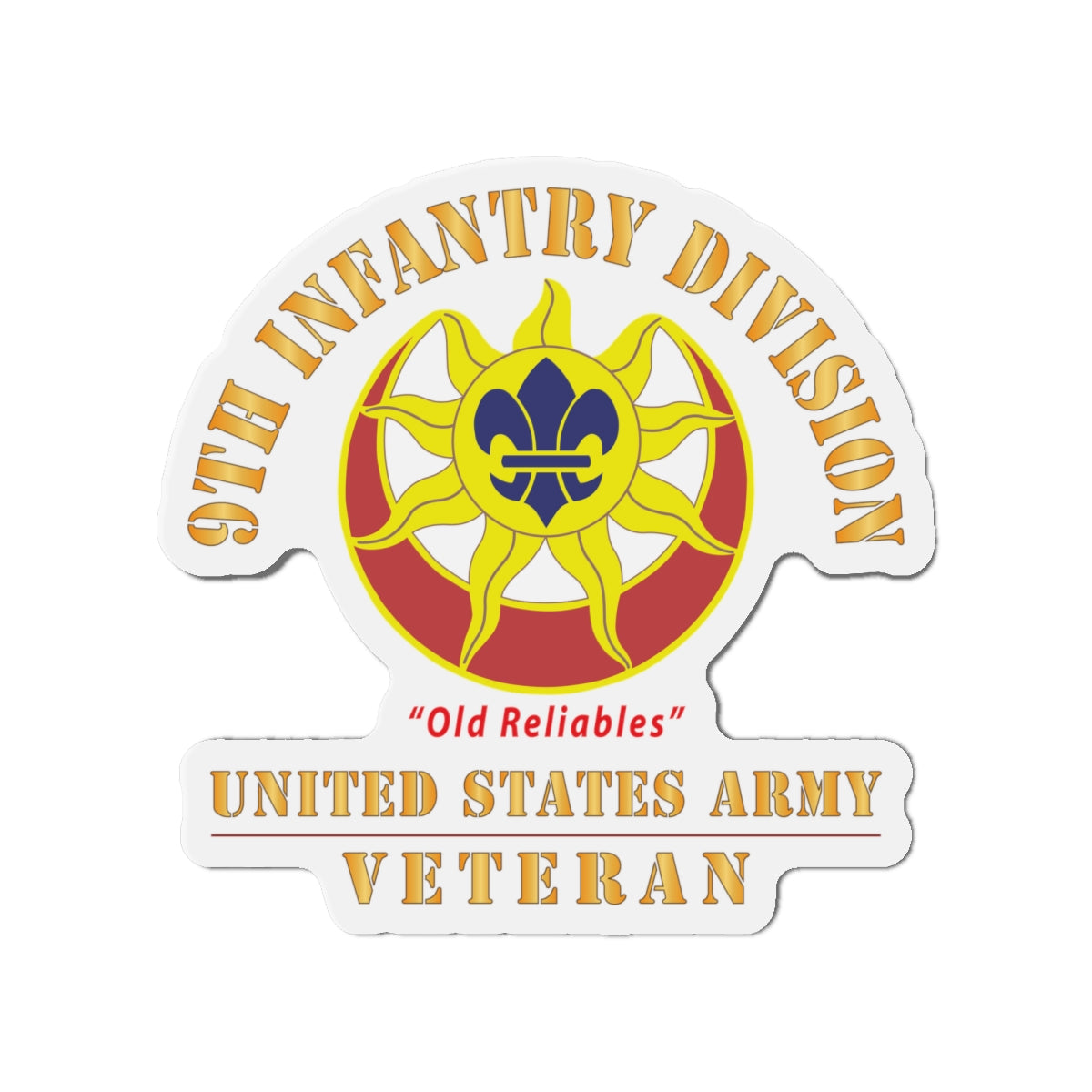Die-Cut Magnets - Army - DUI - 9th Infantry Division - Old Reliables - US Army Veteran X 300