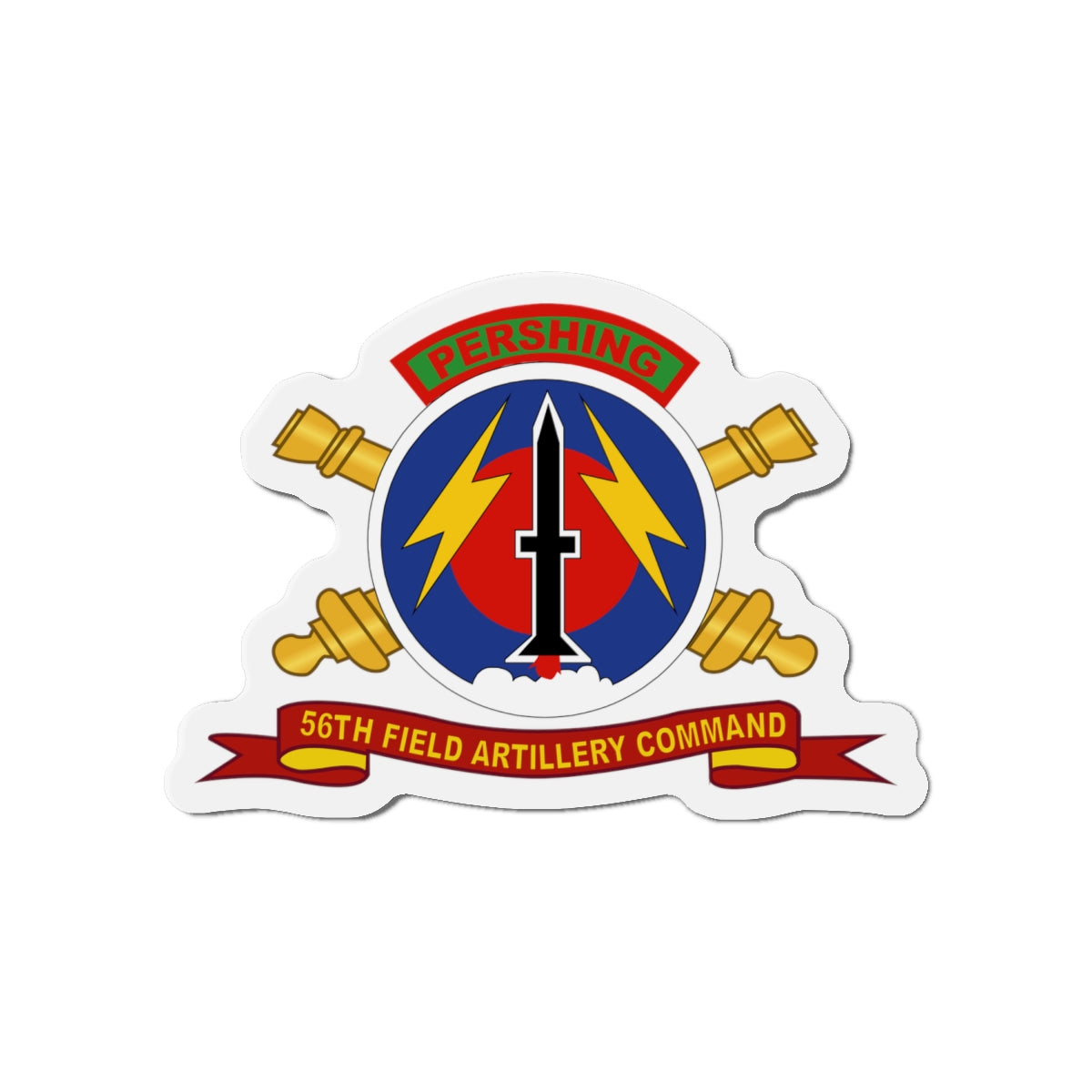 Die-Cut Magnets - Army - 56th Field Artillery Command - SSI w Br - Ribbon