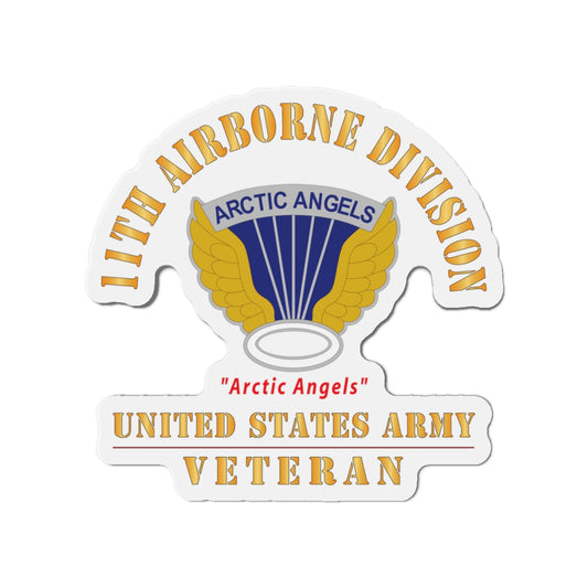 Die-Cut Magnets - Army - DUI - 11th Airborne Division - Arctic Angels - US Army Veteran X 300