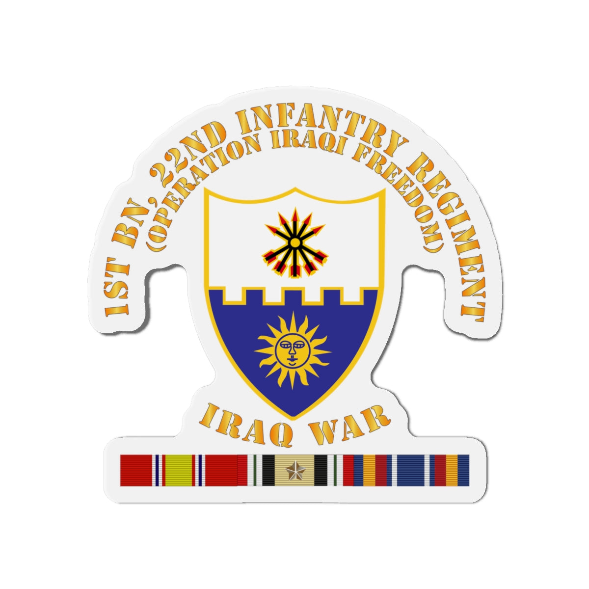 Die-Cut Magnets - Army - 1st Bn 22nd Infantry - OIF1 - w IRAQ SVC