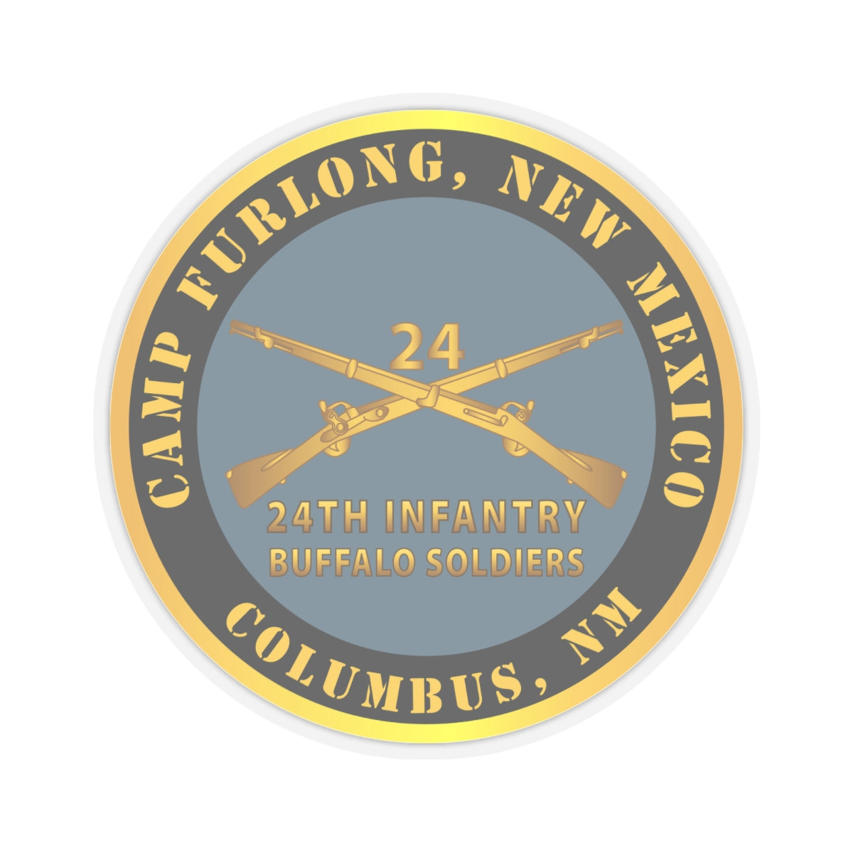 Kiss-Cut Stickers - Army -  Camp Furlong NM - Columbus NM w 24th Infantry Branch Buffalo Soldiers