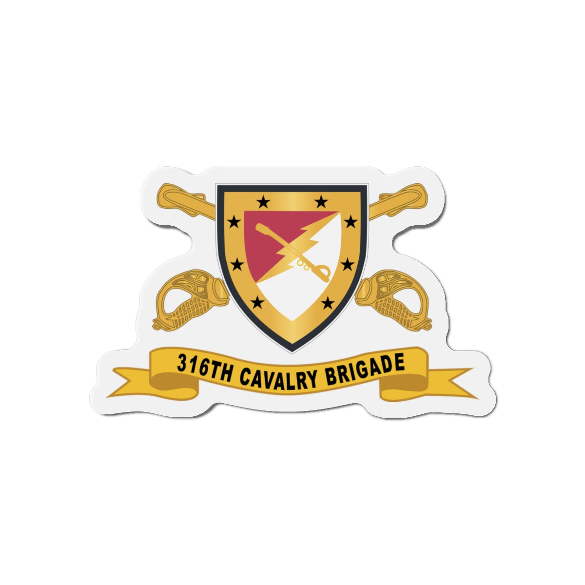 Die-Cut Magnets -SSI - Army  - 316th Cavalry Brigade - SSI w Br - Ribbon X 300