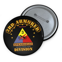 Load image into Gallery viewer, Custom Pin Buttons - 3rd Armored Division - Spearhead
