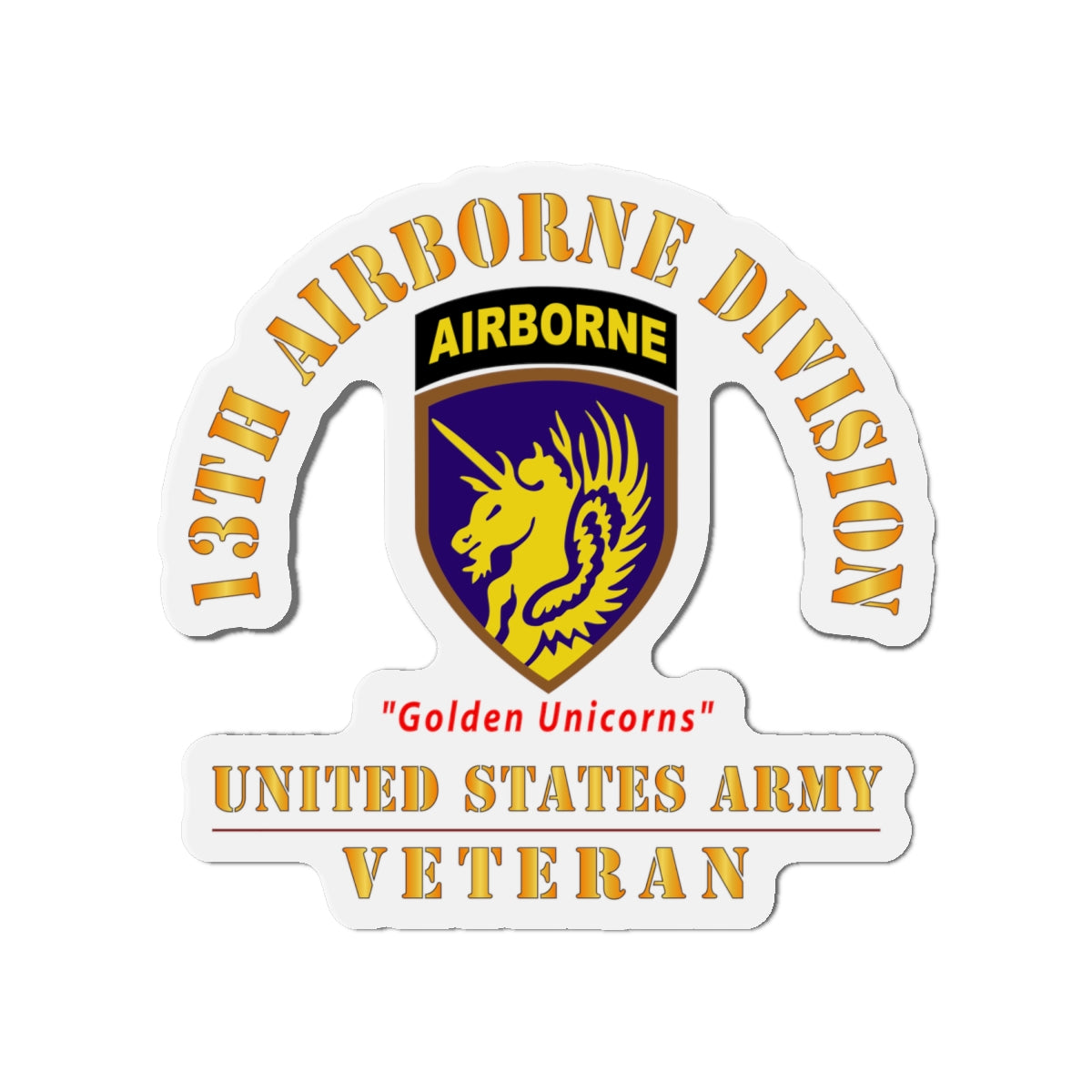 Die-Cut Magnets - Army - SSI - 13th Airborne Division -  - US Army Veteran X 300