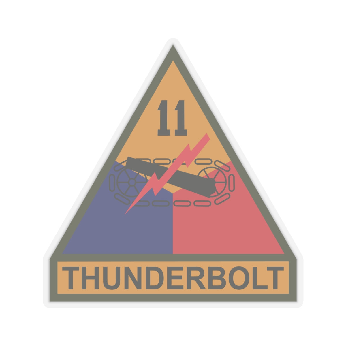 Kiss-Cut Stickers - SSI - 11th Armored Division w Name Tape X 300