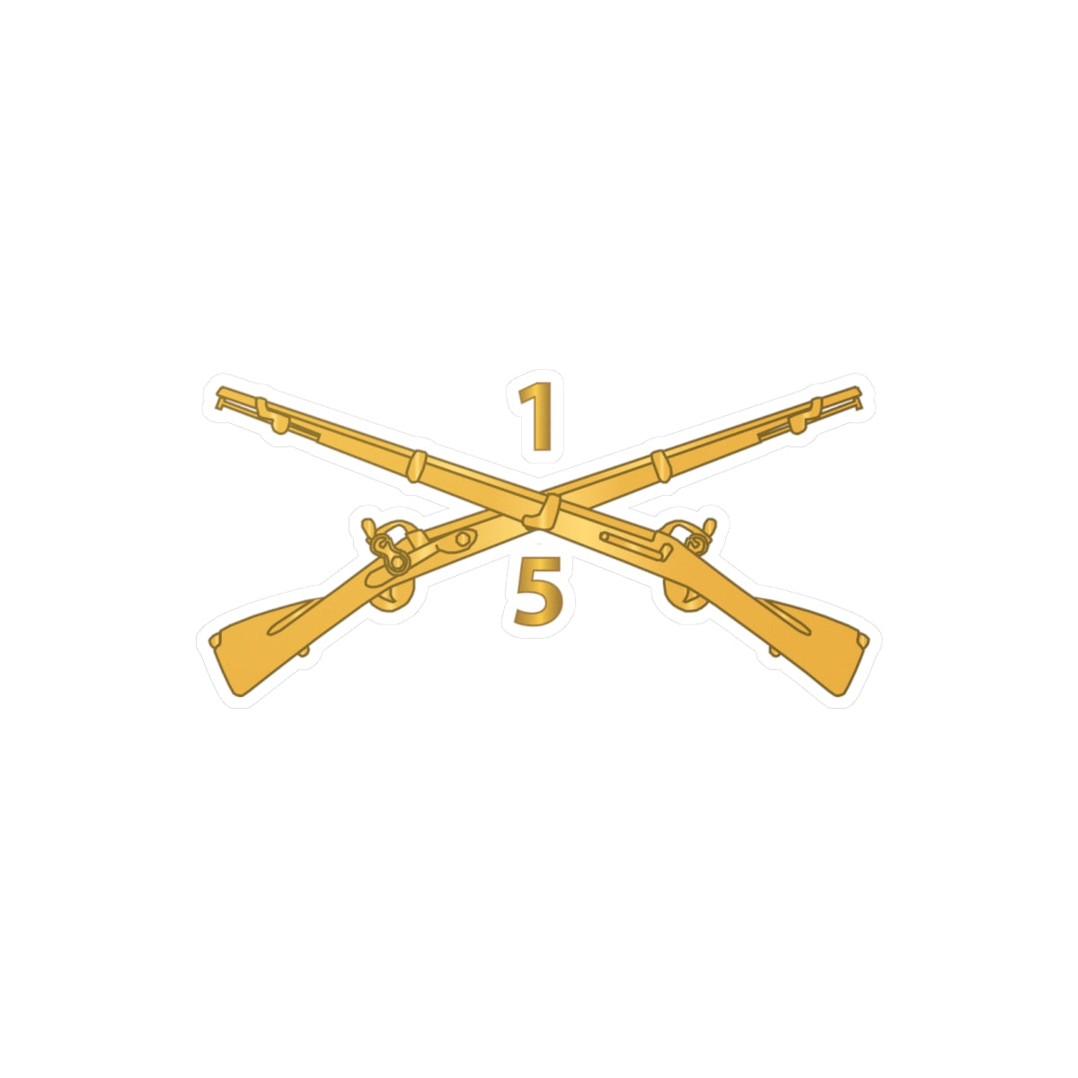 Kiss-Cut Vinyl Decals - Army - 5th Battalion, 1st Infantry Regiment Branch - wo Txt X 300