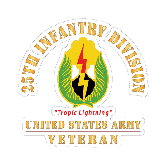 Kiss - Cut Stickers - Army - DUI - 25th Infantry Division - Tropic Lightning - US Army Veteran X 300