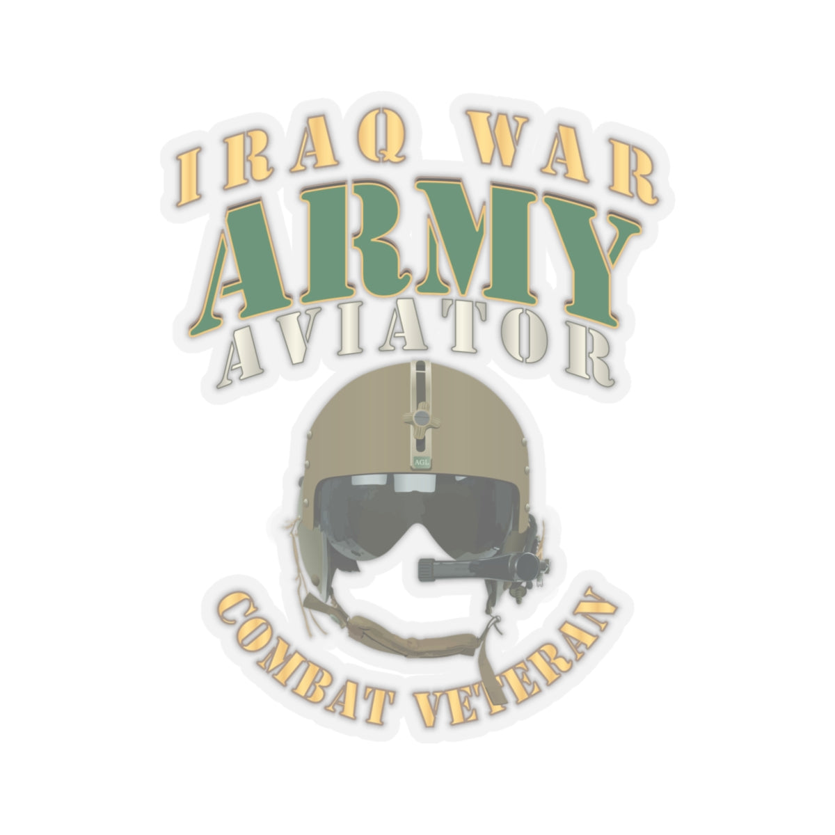 Kiss-Cut Stickers Army - - ARMY -  Aviator - Iraq War - Combat Vet X 300