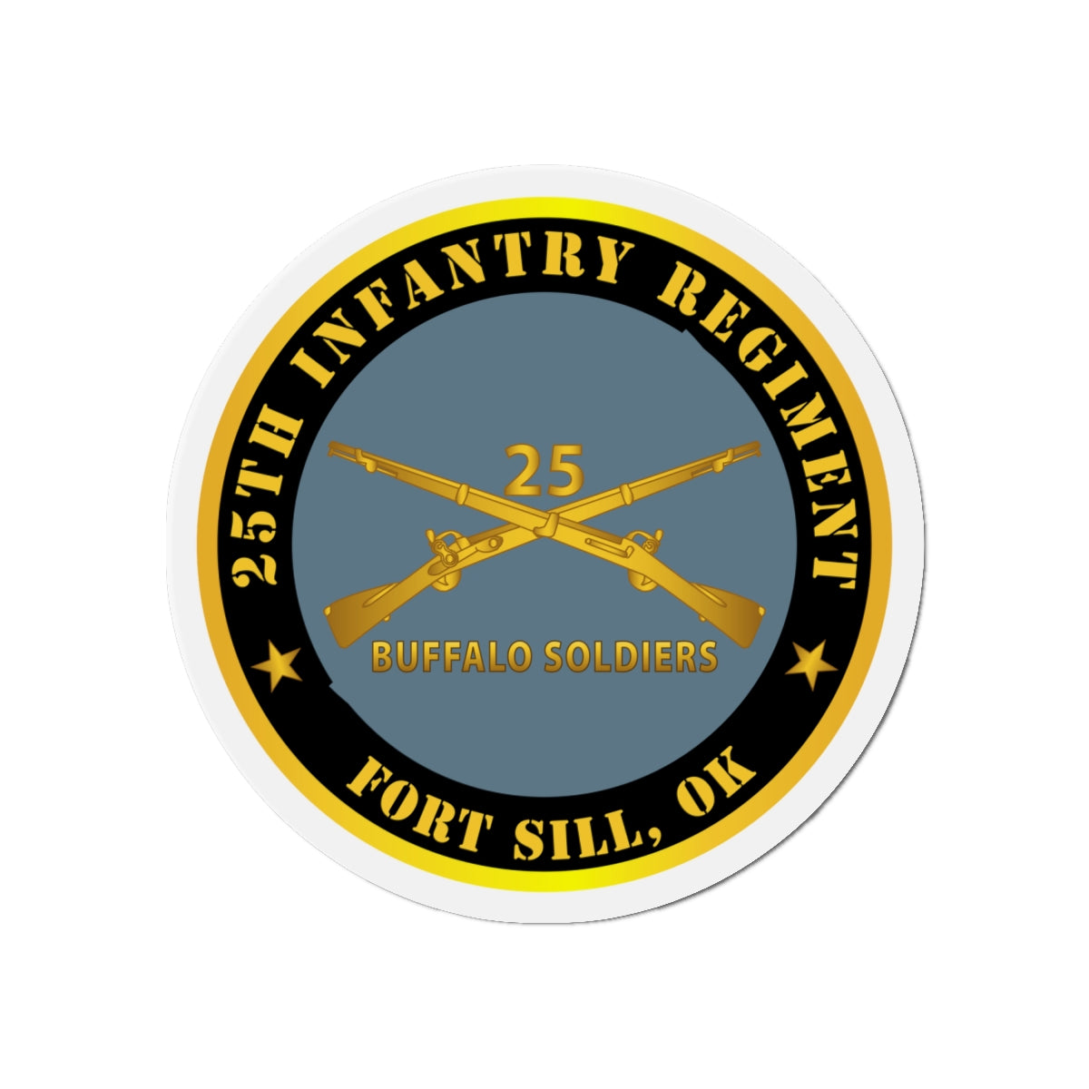 Die-Cut Magnets - 25th Infantry Regiment - Fort Sill, OK - Buffalo Soldiers w Inf Branch