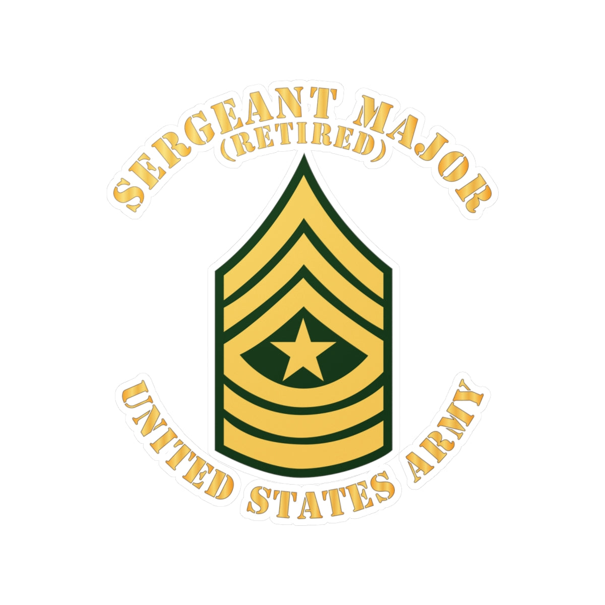 Kiss-Cut Vinyl Decals - Army - Sergeant Major - SGM - Retired - Flat X 300