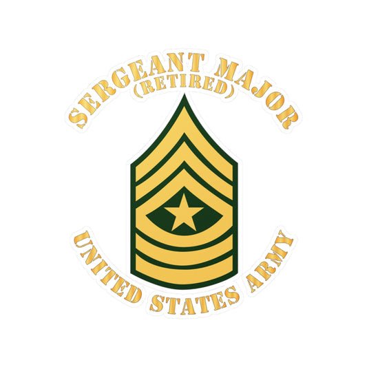 Kiss-Cut Vinyl Decals - Army - Sergeant Major - SGM - Retired - Flat X 300