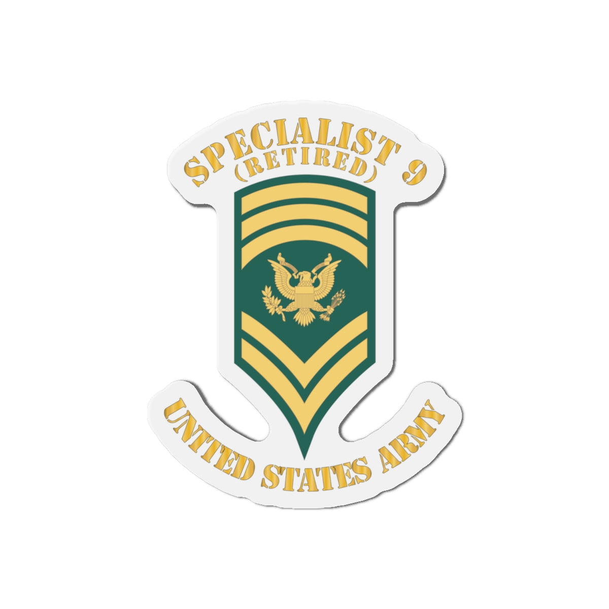 Die-Cut Magnets - Army - Enlisted - SPEC 9 - Specialist 9  - Std - Retired X 300