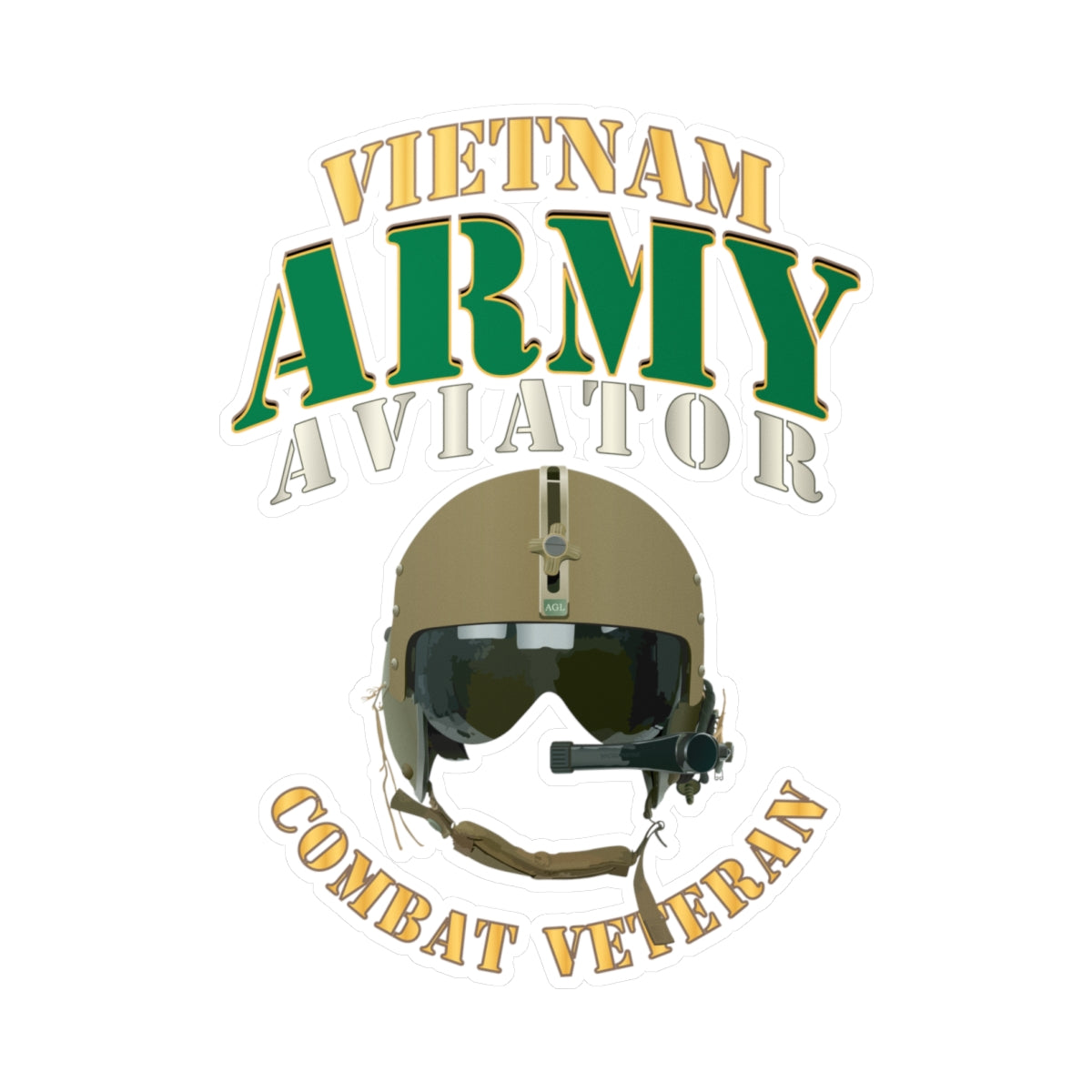 Kiss-Cut Vinyl Decals - Army - ARMY -  Aviator - Vietnam - Combat Vet X 300