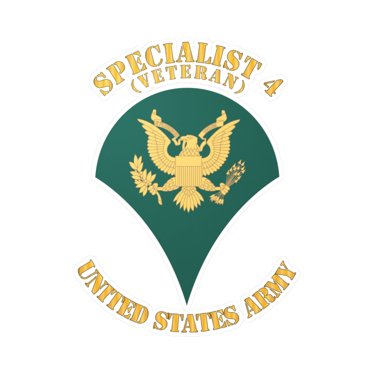Kiss-Cut Vinyl Decals - Army - Enlisted - SPC 4 - Specialist 4  - Std - Veteran X 300