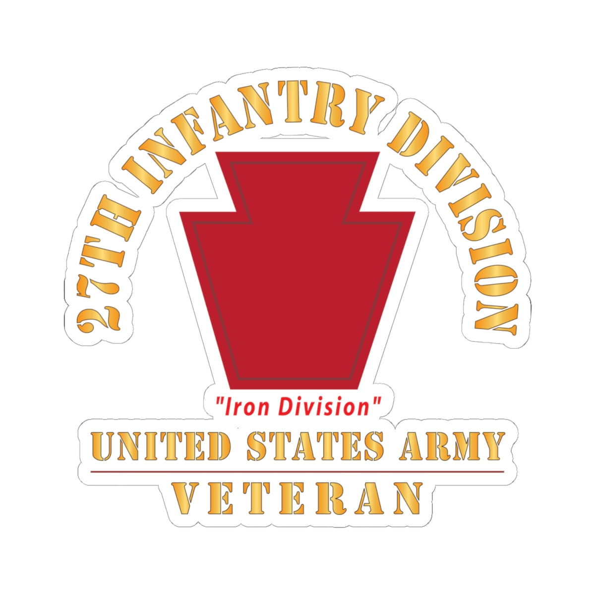 Kiss - Cut Stickers - Army - SSI - 28th Infantry Division - Iron Division- US Army Veteran X 300
