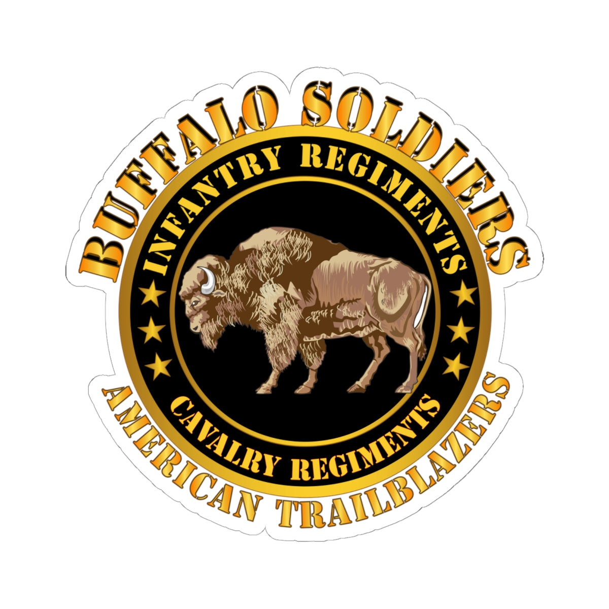 Kiss - Cut Stickers - Army - Buffalo Soldiers - Infantry - Cavalry Regiments X 300