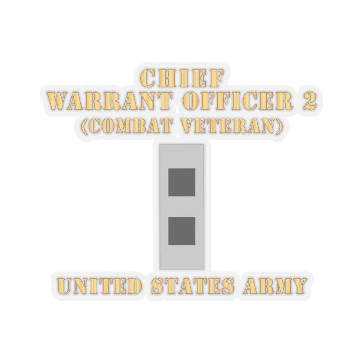Kiss-Cut Stickers - Army - Chief Warrant Officer 2 - CW02 - Flat - Combat Veteran X 300