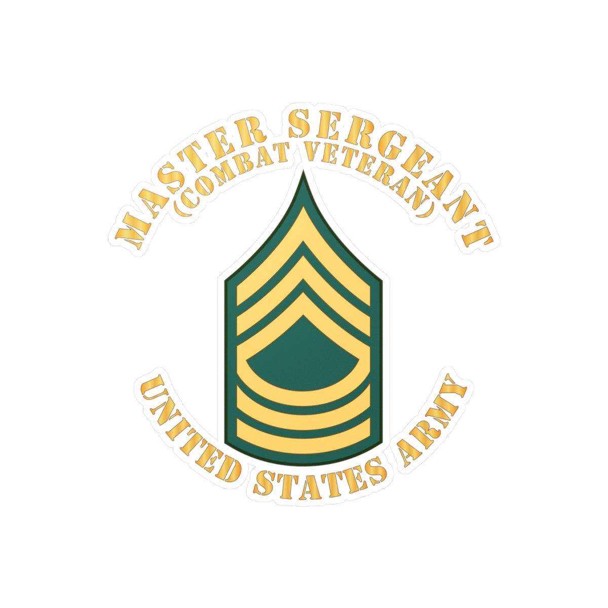 Kiss-Cut Vinyl Decals - Army - Master Sergeant - MSG - Combat Veteran - Flat X 300