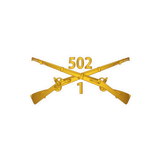 Kiss-Cut Vinyl Decals - Army - 1st Bn 502nd Infantry Regt - Infantry Br wo Txt