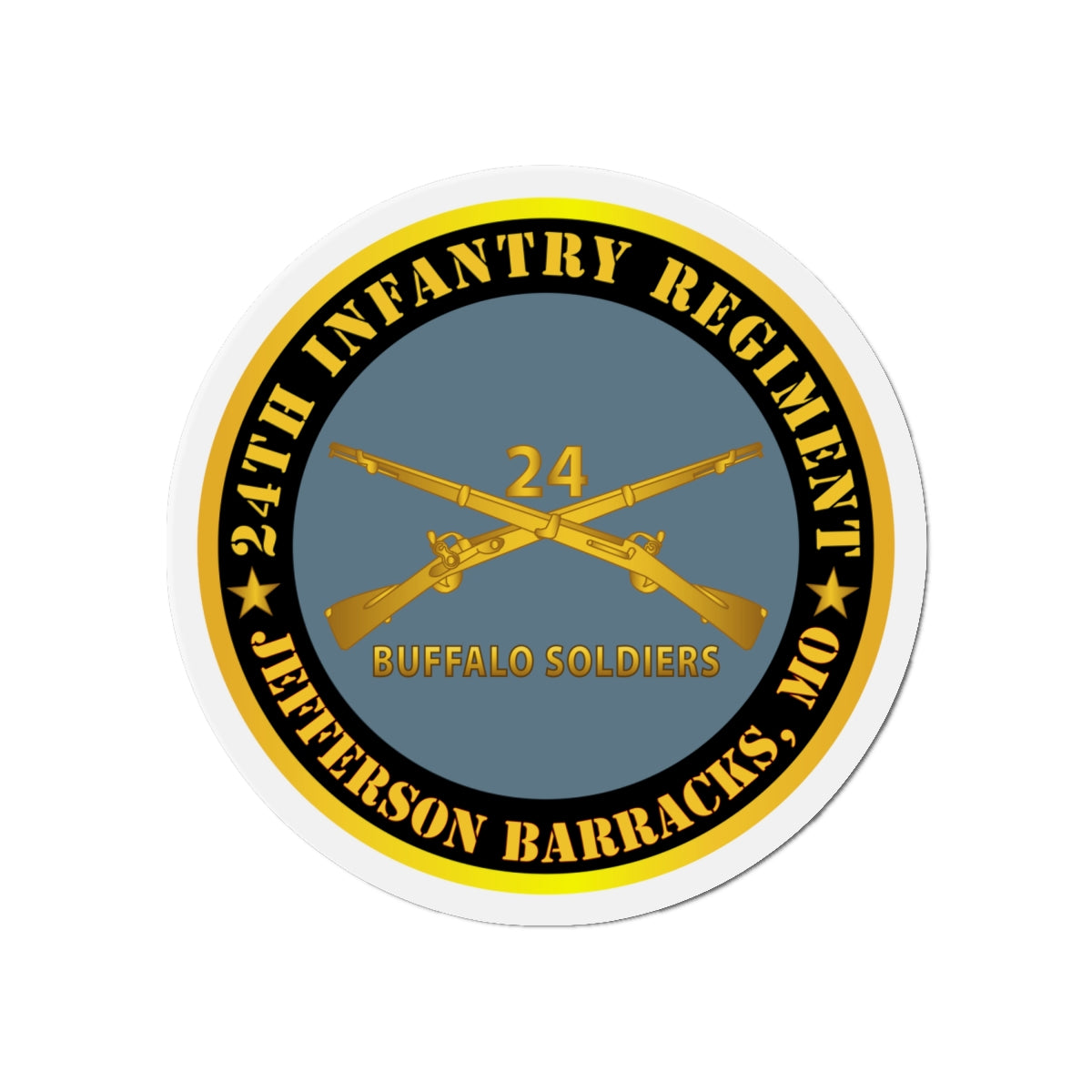 Die-Cut Magnets - 24th Infantry Regiment - Jefferson Barracks, MO - Buffalo Soldiers w Inf Branch