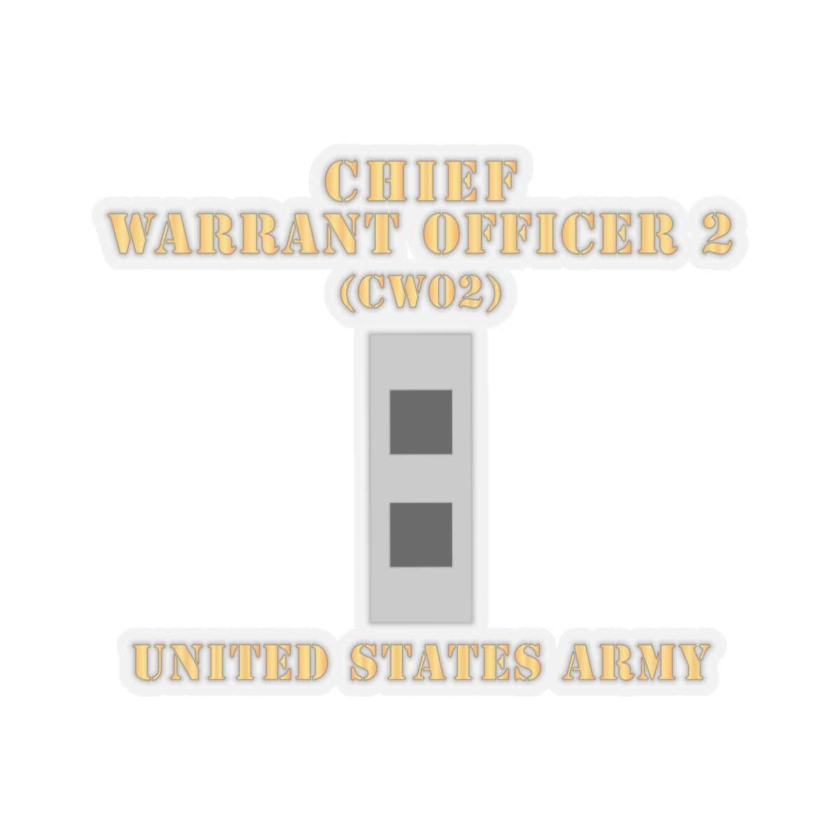Kiss-Cut Stickers - Army - Chief Warrant Officer 2 - CW02 - Flat - X 300