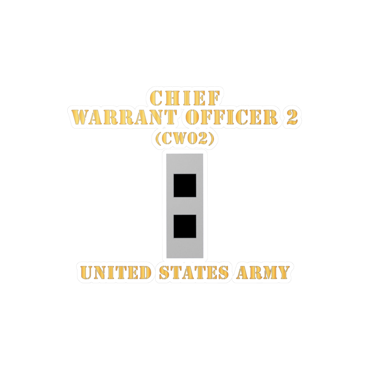 Kiss-Cut Vinyl Decals - Army - Chief Warrant Officer 2 - CW02 - Flat - X 300