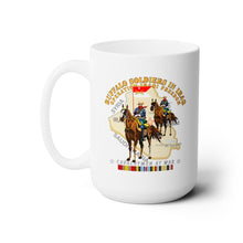 Load image into Gallery viewer, White Mug 15oz - Army - Buffalo Soldiers in Iraq - OIF - Cavalrymen at War  w IRAQ SVC - NO VET
