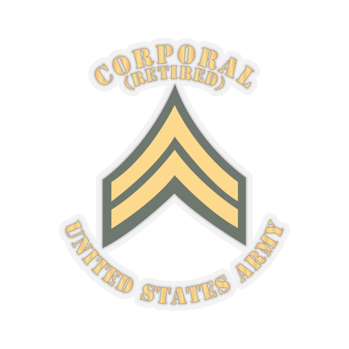 Kiss-Cut Stickers - Army - Corporal - CPL - Retired - Flat X 300