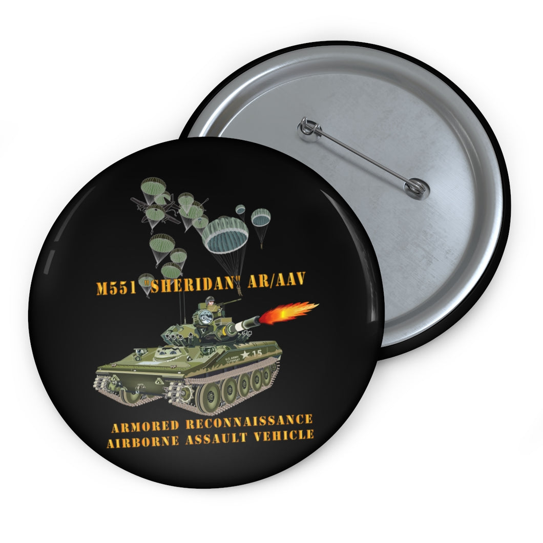 Custom Pin Buttons - M551 Sheridan - Firing - ARV-AAV w Paratroopers