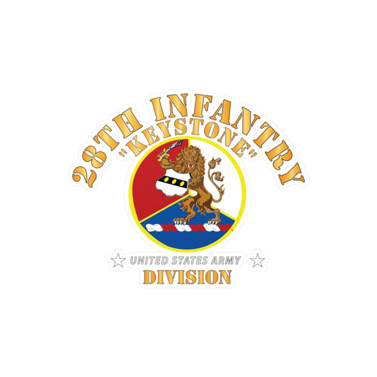 Kiss-Cut Vinyl Decals - Army - 28th Infantry Division - Keystone - DUI wo Stars X 300