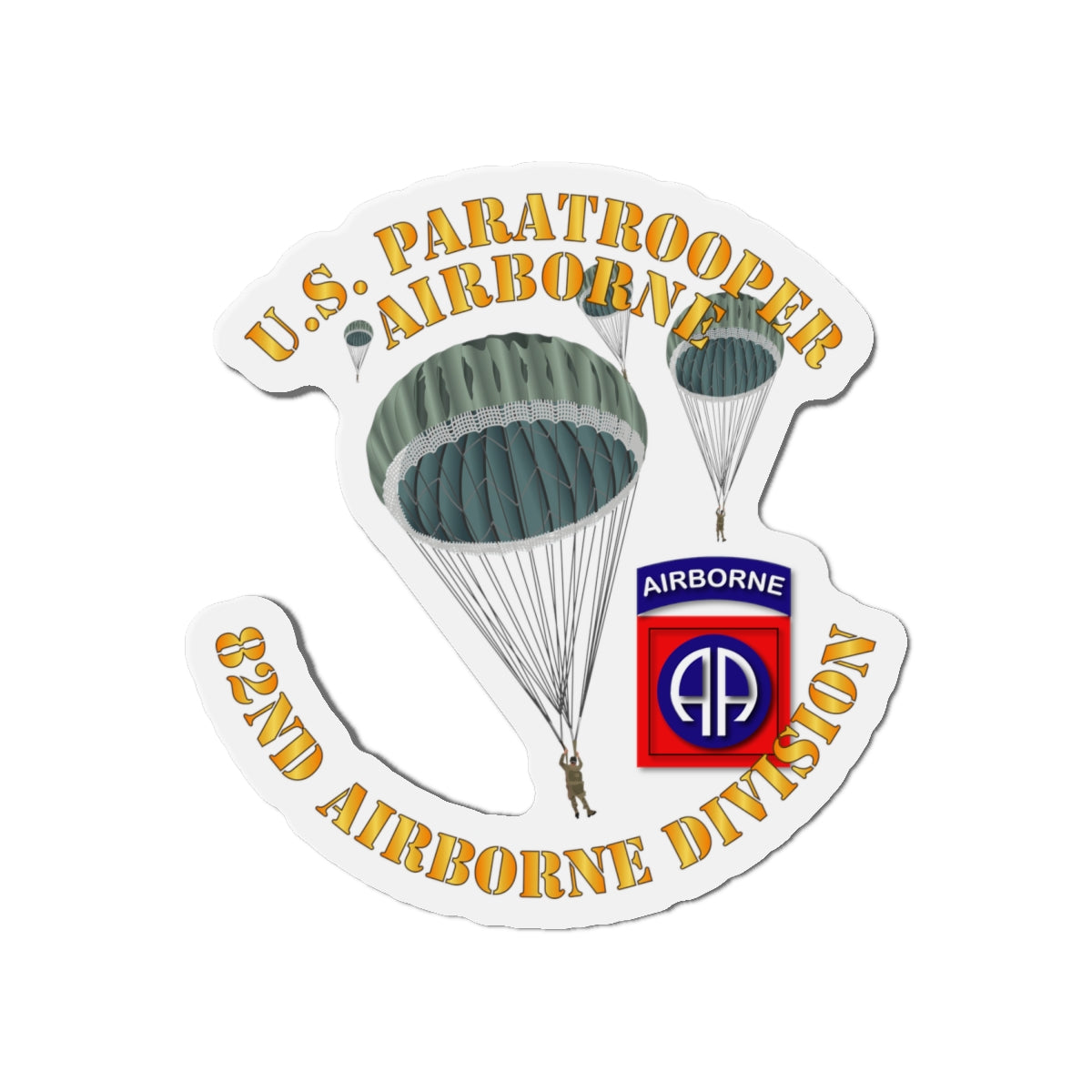 Die-Cut Magnets - Army - US Paratrooper - 82nd wo Shadow