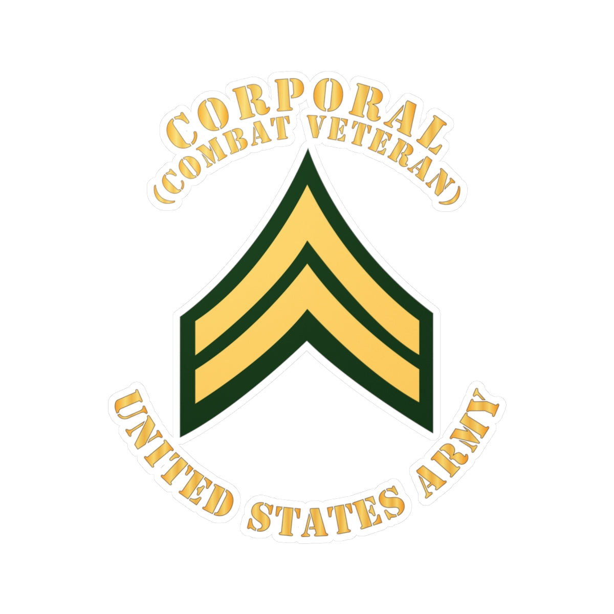 Kiss-Cut Vinyl Decals - Army - Corporal - CPL - Combat Veteran - Flat X 300