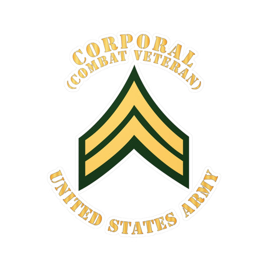 Kiss-Cut Vinyl Decals - Army - Corporal - CPL - Combat Veteran - Flat X 300