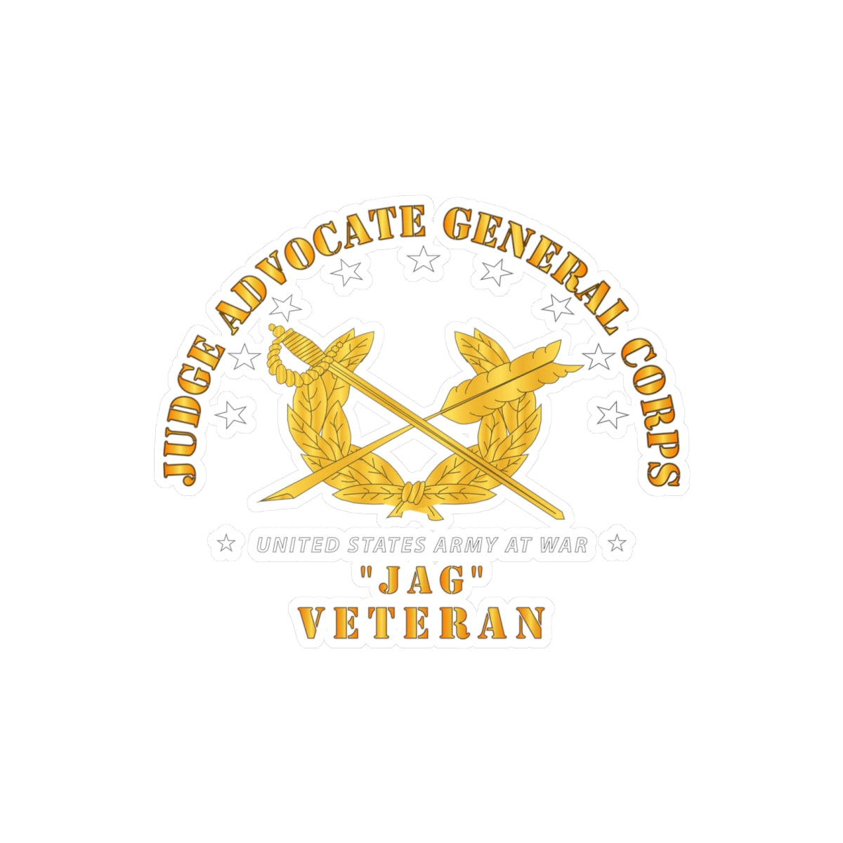 Kiss-Cut Vinyl Decals - Army - JAG Branch Veteran