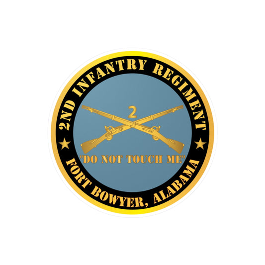Kiss-Cut Vinyl Decals - Army - 2nd  Infantry Regiment Branch - Do Not Touch Me - Fort Bowyer, Alabama X 300