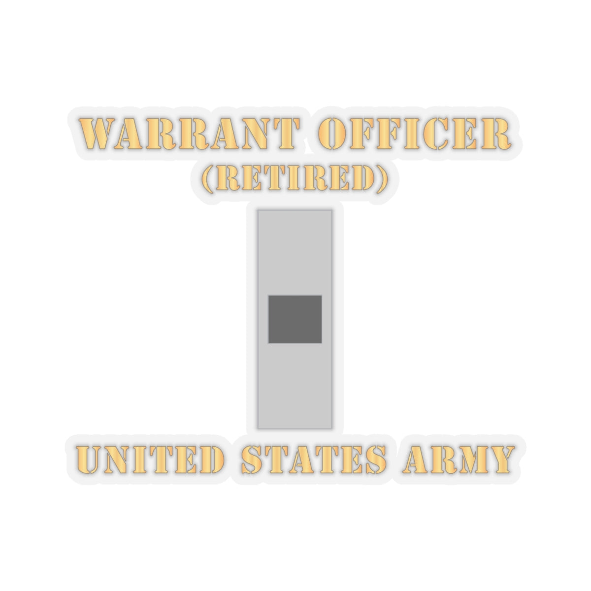 Kiss-Cut Stickers - Army - Warrant Officer - W01 - Retired - Flat X 300