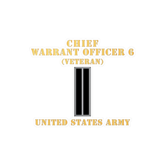 Kiss-Cut Vinyl Decals - Army - Chief Warrant Officer 6 - CW06 - Veteran - Flat - X 300