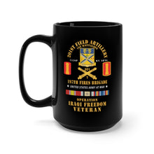 Load image into Gallery viewer, Black Mug 15oz - Army - 1st Battalion, 201st Artillery, 197th Fires Bde - Operation Iraqi Freedom Veteran X 300
