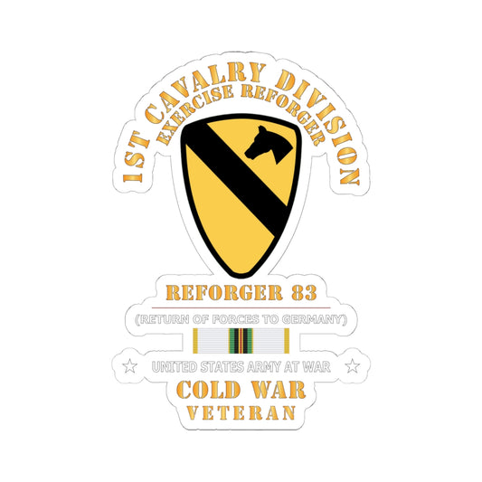 Kiss - Cut Stickers - Army - 1st Cavalry Division - SSI -Reforger 83 - COLD WAR Veteran w SVC X 300