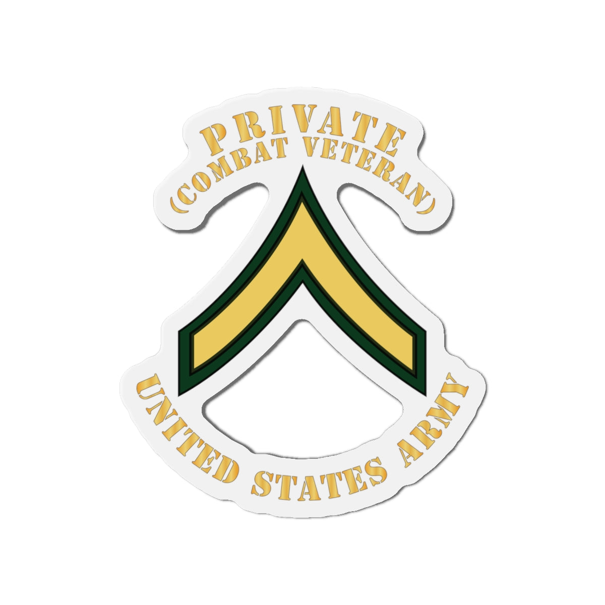 Die-Cut Magnets -SSI -Army - Private - PV2 - Combat Veteran - Flat X 300