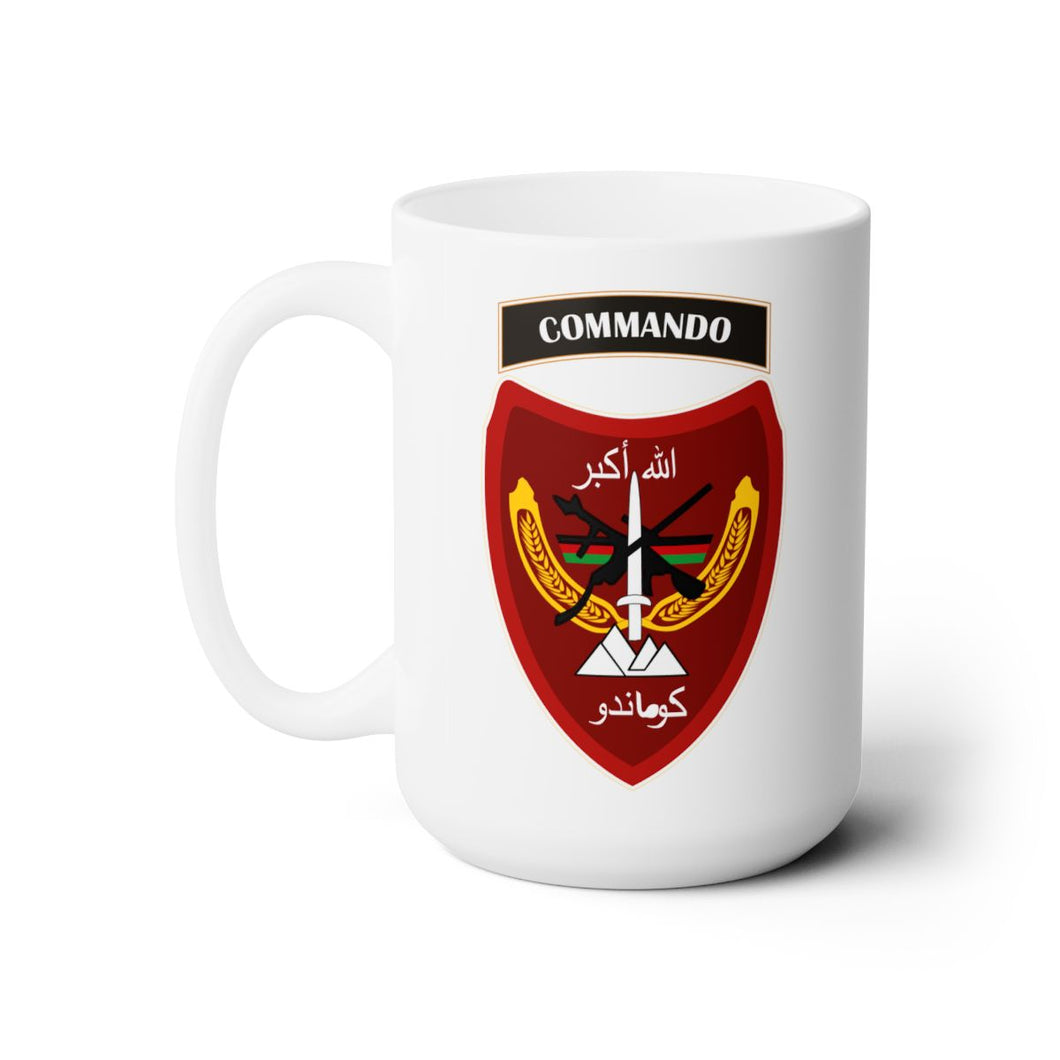 White Mug 15oz - Afghan - Afghanistan War- ANA Commando Brigade - SSI wo Txt