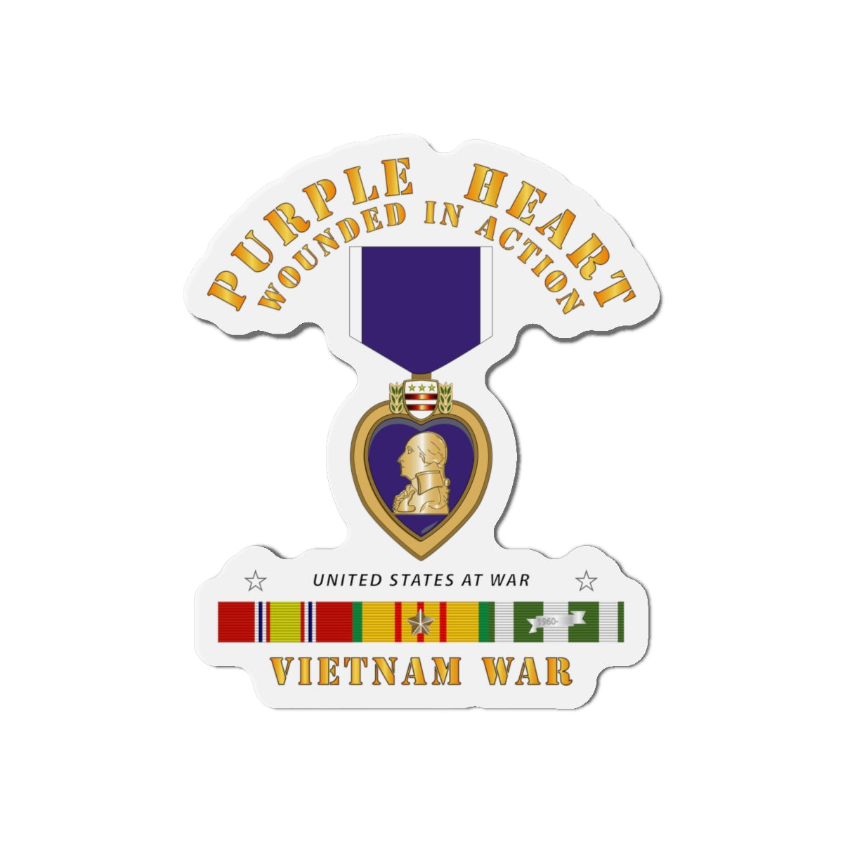 Die-Cut Magnets - Purple Heart - WIA w VN SVC