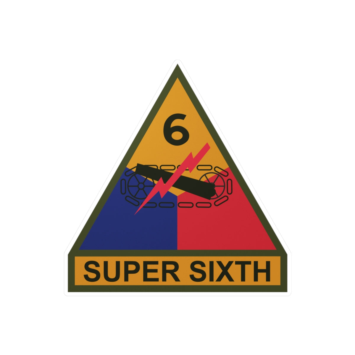 Kiss-Cut Vinyl Decals - SSI - 6th Armored Division w Name Tape X 300